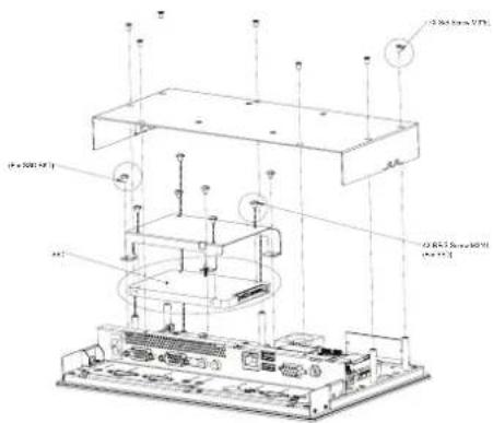 Technical diagram of an electronic device with labeled components and wiring connections