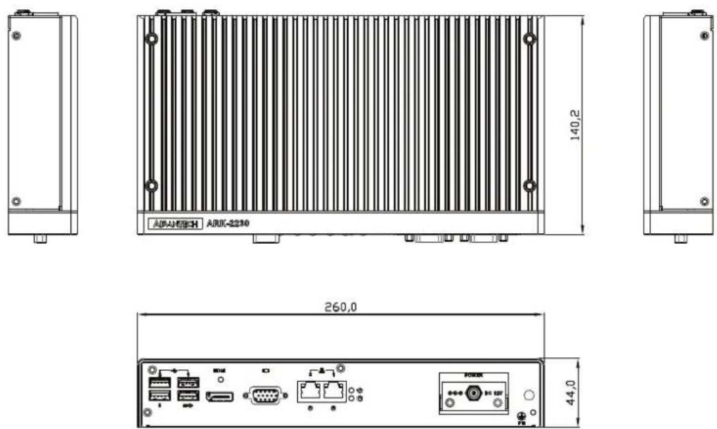 Advantech ARK-2230 - Dimensions - 1