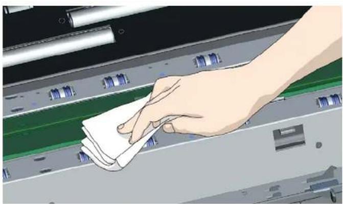 Contex XD2490 - Clean the upper precision rollers - 2