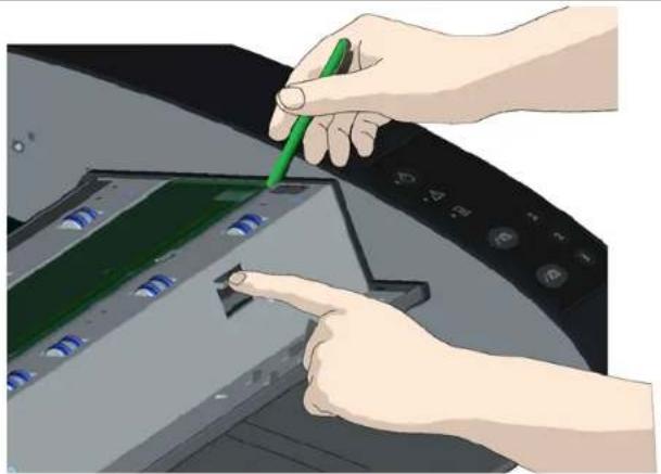 Contex XD2490 - Detaching the glass plate – free the 1st latch - 2