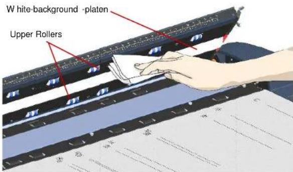 Contex HD3650 - Clean the white-background platen and upperers - 2