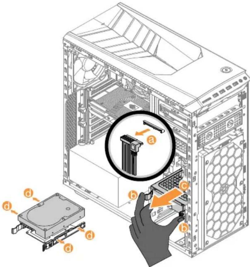 LENOVO Legion Y720T - To replace a hard disk drive: - 1