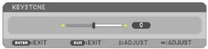 KEYSTONE 0 ENTER :EXIT EXIT :EXIT ←:ADJUST ←:ADJUST