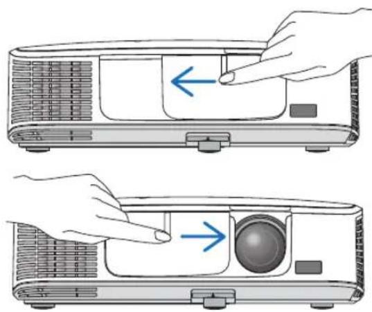 NEC NP-M311X - Opening and closing the lens cover - 1
