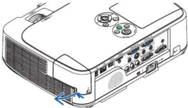 NEC NP-M311X - Push the catch to release the filter unit and pull it out. - 1