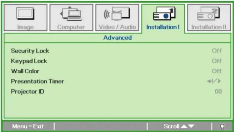 VIVITEK D330WX - Advanced Feature - 1