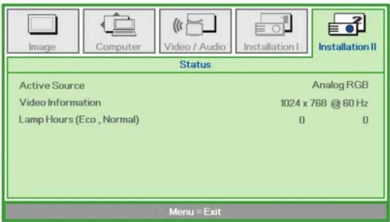 VIVITEK D330WX - Status - 1