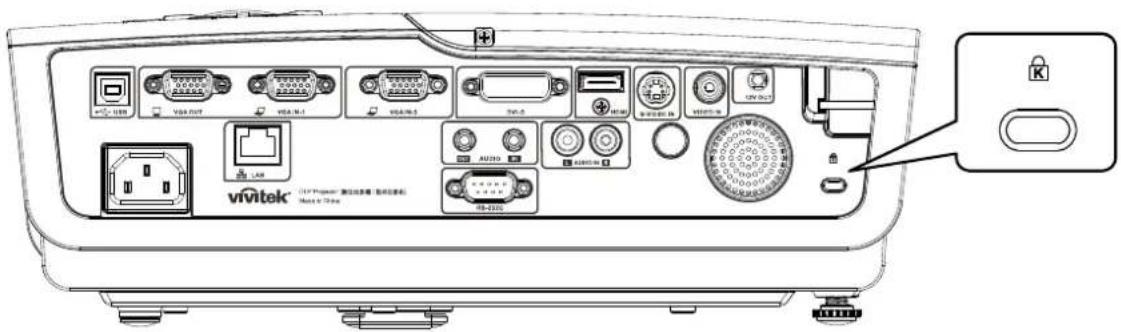 VIVITEK D330WX - Using the Kensington ^® Lock & Using the Security Bar - 1