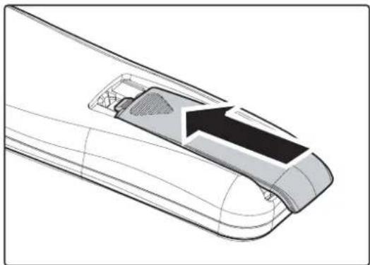 VIVITEK D330WX - Inserting the Remote Control Batteries - 3
