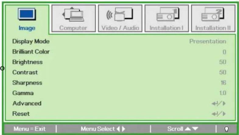 VIVITEK D330WX - Navigating the OSD - 3