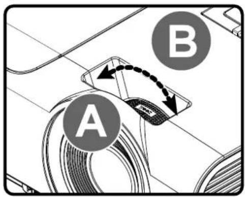 VIVITEK D330WX - Adjusting the Zoom ring, Focus and Keystone - 1