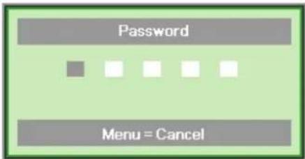 VIVITEK D330WX - The password confirm menu appears when user presses the power-on key in case the Security Lock is enabled. Enter the password in the order you set it at step 5. In case you forget the password, please contact the service center. - 1