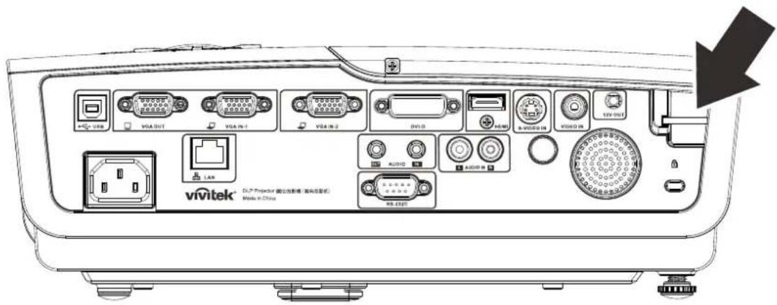 VIVITEK D330WX - Using the Security Bar - 1