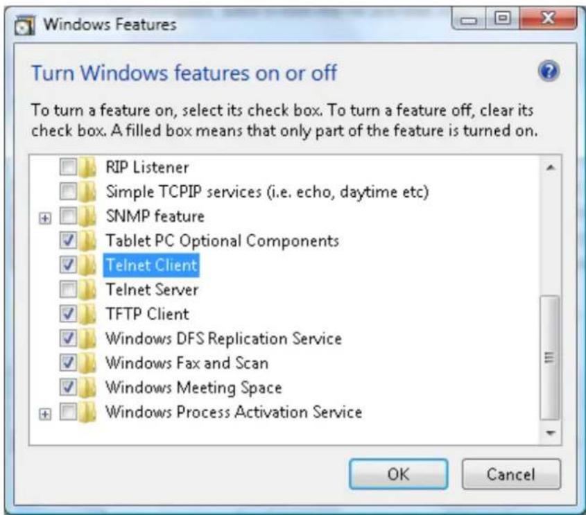 VIVITEK D330WX - How to have TELNET enabled in Windows VISTA / 7 - 3