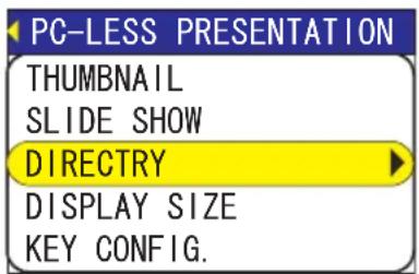 PC-LESS PRESENTATION THUMBNAIL SLIDE SHOW DIRECTORY DISPLAY SIZE KEY CONFIG.
