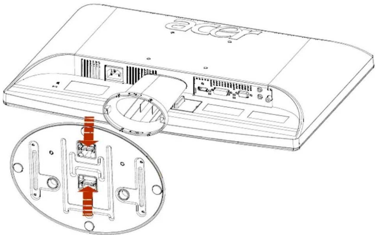 ACER H223H - Attaching the base (for selected models) - 2