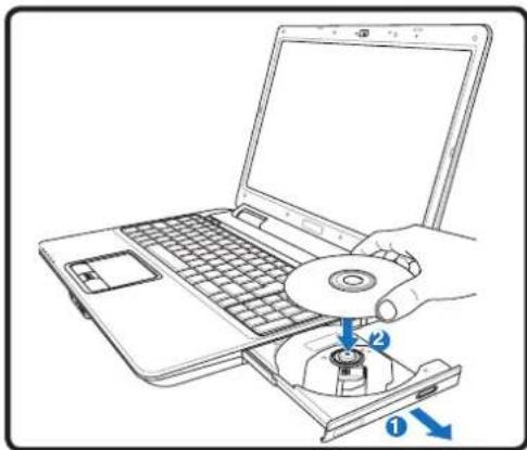 ASUS N50 - Optical Drive Inserting an optical disc - 2