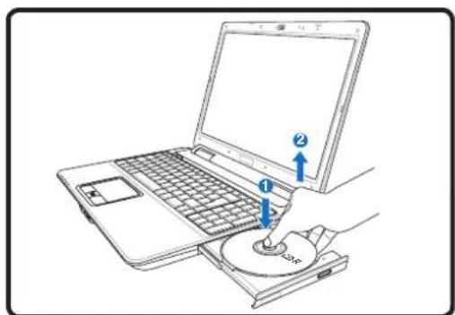 ASUS N50 - Removing an optical disc - 1