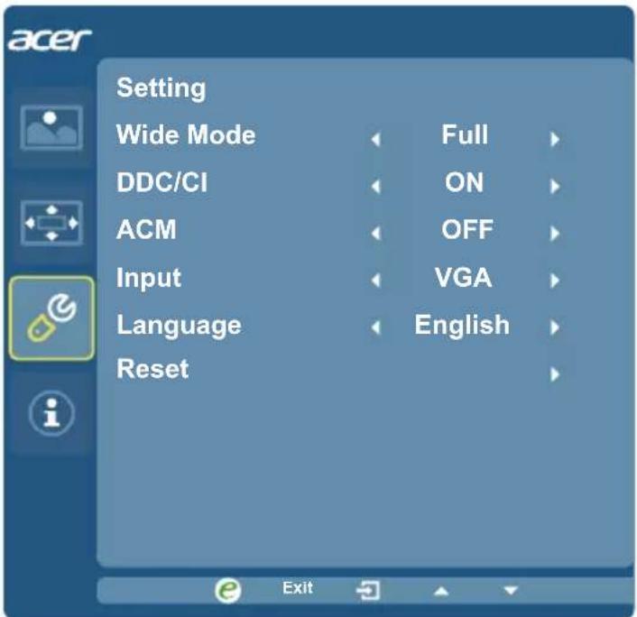 ACER G226H - Setting Menu - 1
