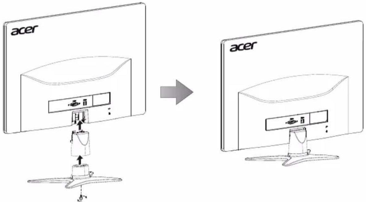 ACER G226H - Attaching the base (for selected models) - 2