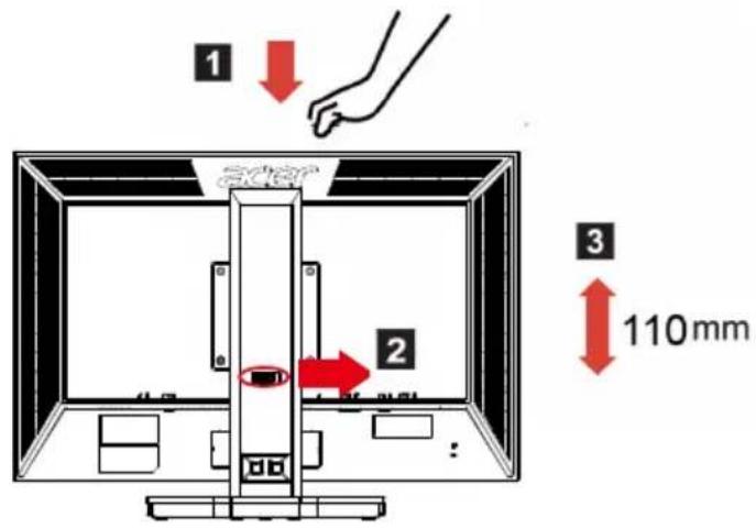 ACER B243PWL - • Height Adjustment Height Adjustment - 1