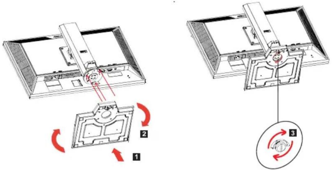 ACER B243PWL - ATTACHING/REMOVING THE BASEAETACHING/REMOVING THE BA - 1