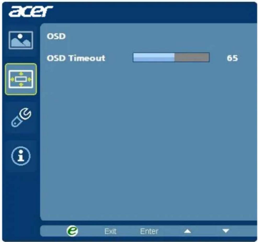 ACER H276HL - Adjusting the OSD position - 1