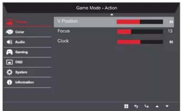 ACER Nitro RG240Y - Adjusting the Picture - 2