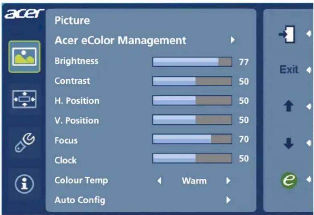 ACER B246H - Adjusting the picture quality - 1