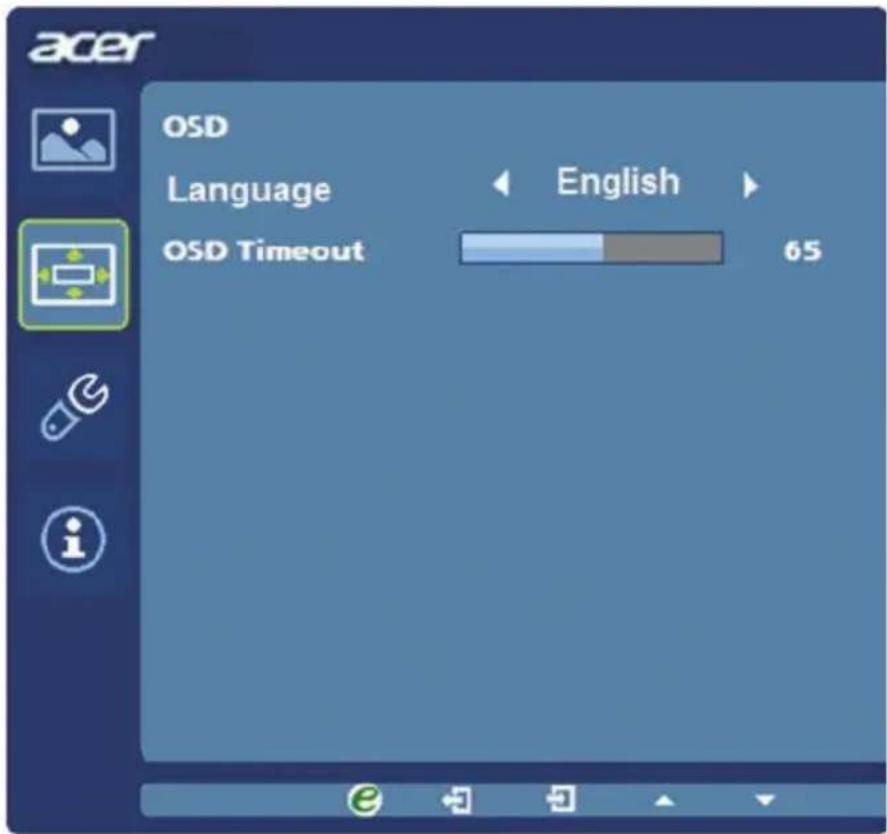 ACER CB351C - Adjusting the OSD position - 1