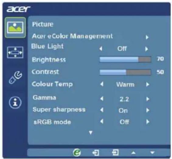 ACER CB351C - Adjusting the picture quality - 1