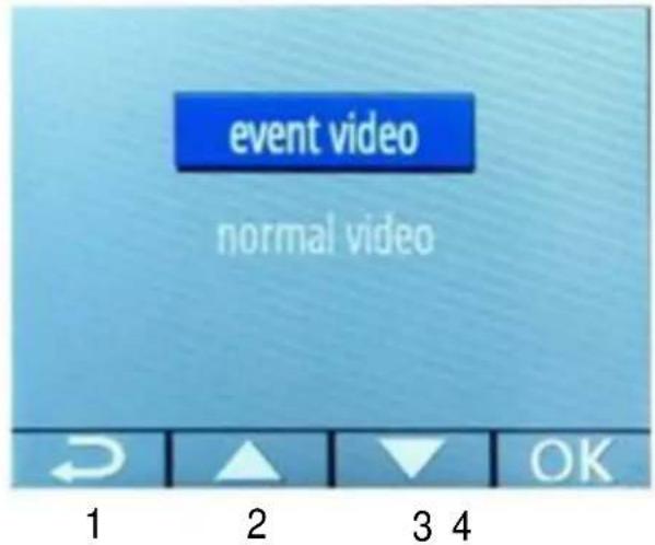 event video normal video 1 2 3 4 OK