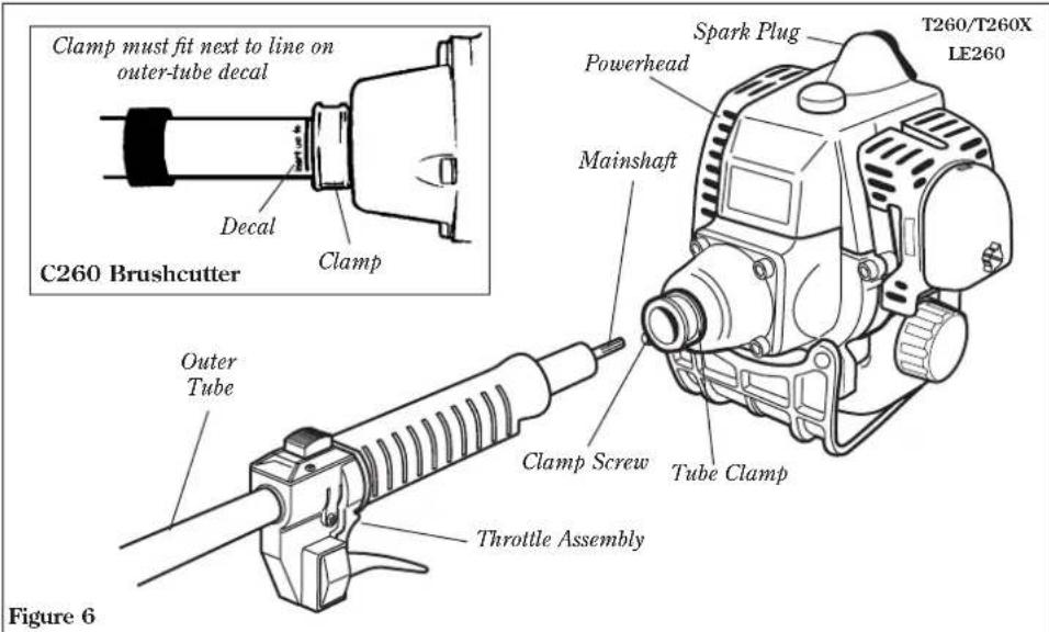Shindaiwa T260X - Connect the Outer Tube to the Powerhead. - 2