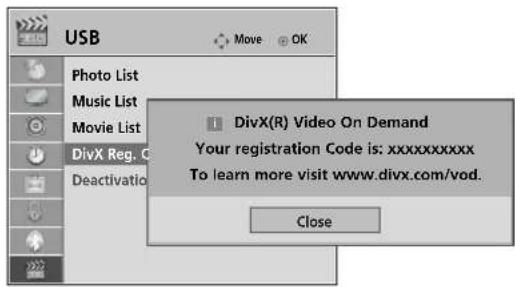 LG 37LH3020 - DIVX REGISTRATION CODE - 3