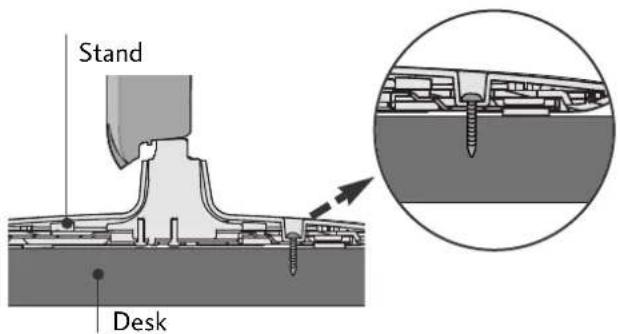 LG 37LH3020 - ATTACHING THE TV TO A DESK - 2