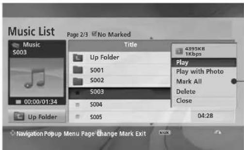 LG 37LH3020 - Music Selection and PopUp Menu - 2