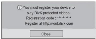 LG 22LD355 - DIVX REGISTRATION CODE - 5
