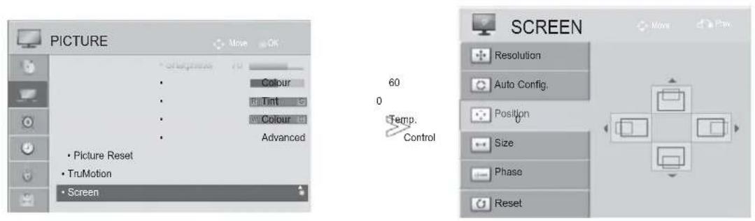 LG 22LD355 - Adjustment for screen Position, Size, Phase - 1