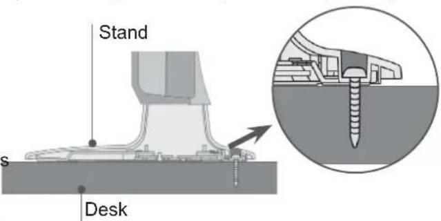 LG 22LD355 - ATTACHING THE TV TO A DESK (Only 26/32LD35\*\*, 26/32LD34\*\*) - 2