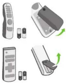 Illustration of remote control devices including a remote, remote with cable, and a handheld device with a scroll wheel (no text or symbols)