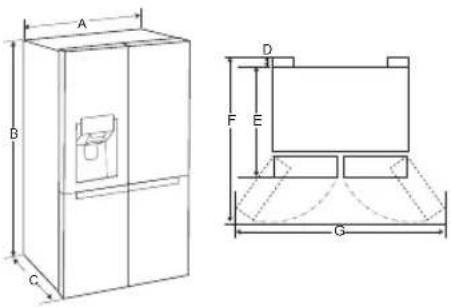LG GC-X247CQAV - Dimensions and Clearances - 1