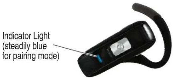Indicator Light (steadily blue for pairing mode)