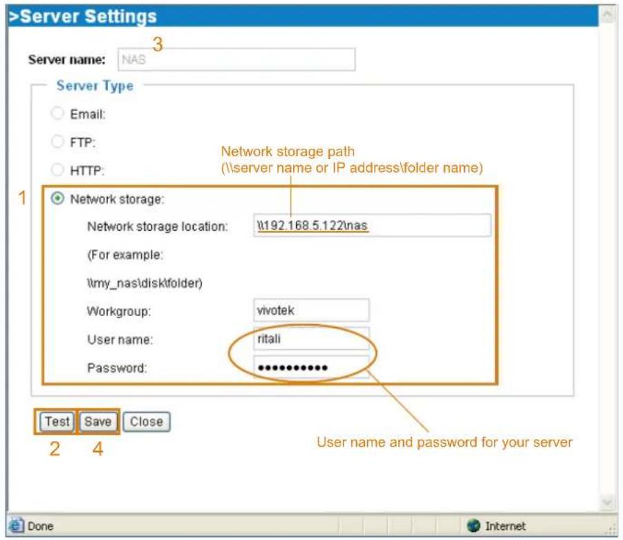 Vivotek IP8331 - Network Storage Setting - 1