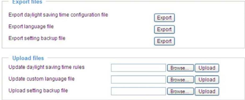 Vivotek IP8331 - Export / Upload Files Advanced Mode - 1