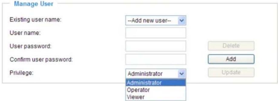Vivotek IP8331 - Manage User - 1