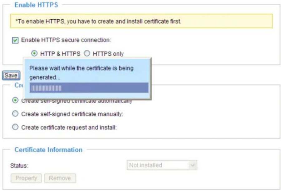 Vivotek IP8331 - Create self-signed certificate automatically - 1