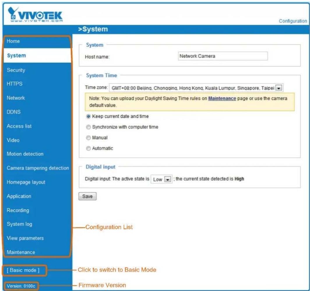 Vivotek IP8331 - Advanced Mode - 1