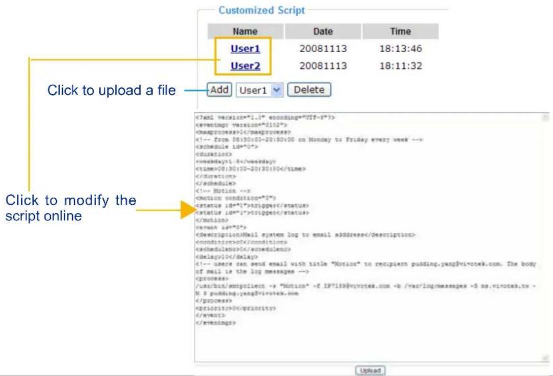 Vivotek IP8331 - Customized Script - 1