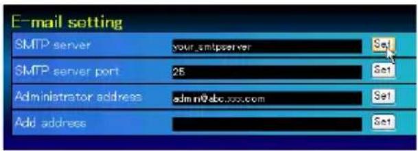 Christie L2K1500 - Setting SMTP server and administrator address - 1