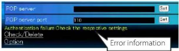 Christie L2K1500 - Error message for sending alert mail - 2